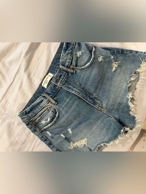 Abercrombie & Fitch Light Blue Distressed Boyfriend Shorts